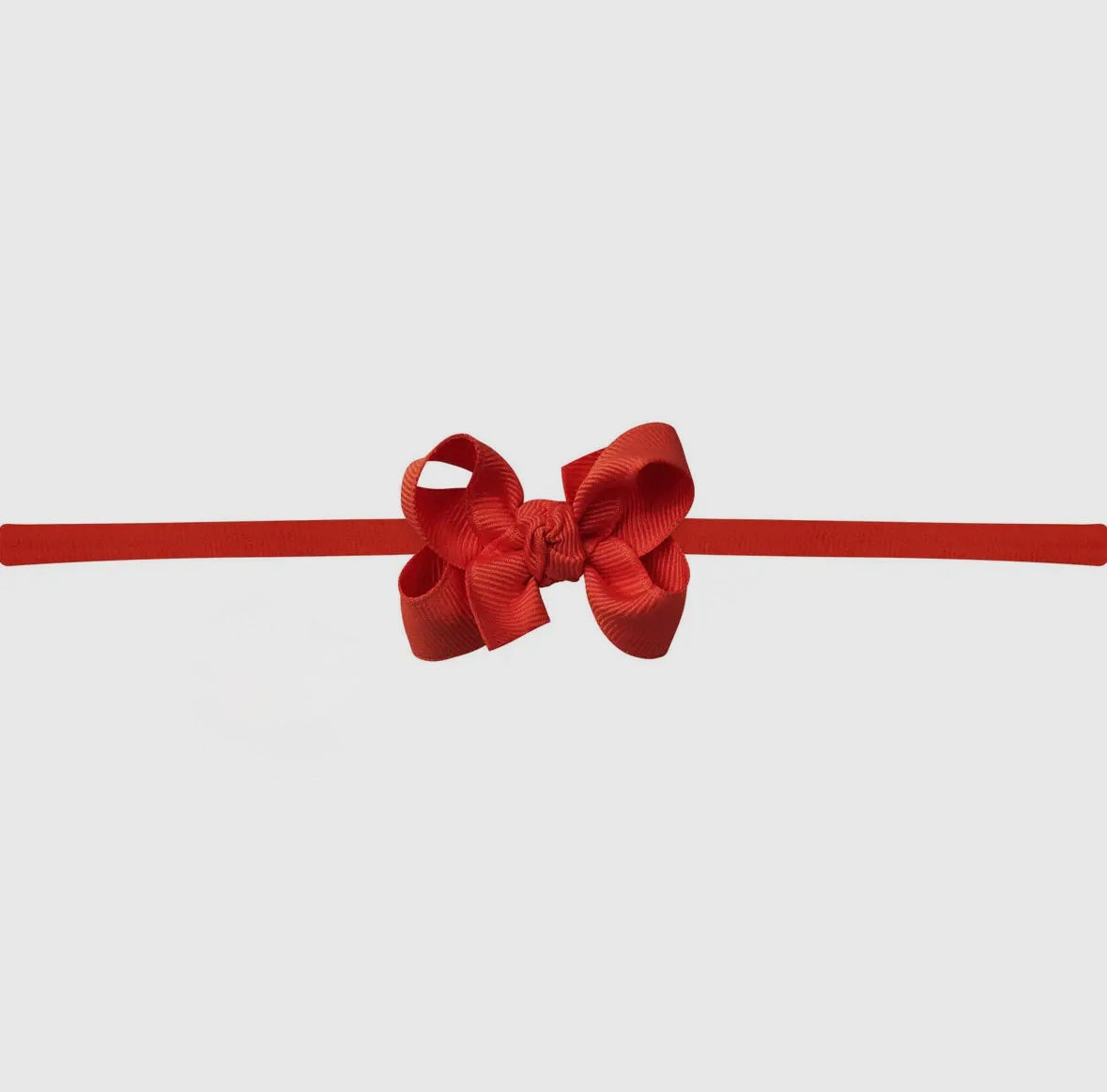 Red Nylon Headband w/ Grosgrain Bow